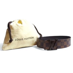 Louis Vuitton | Damier Ebene Canvas LV Initiales | Leather Brown | Mens | 40mm